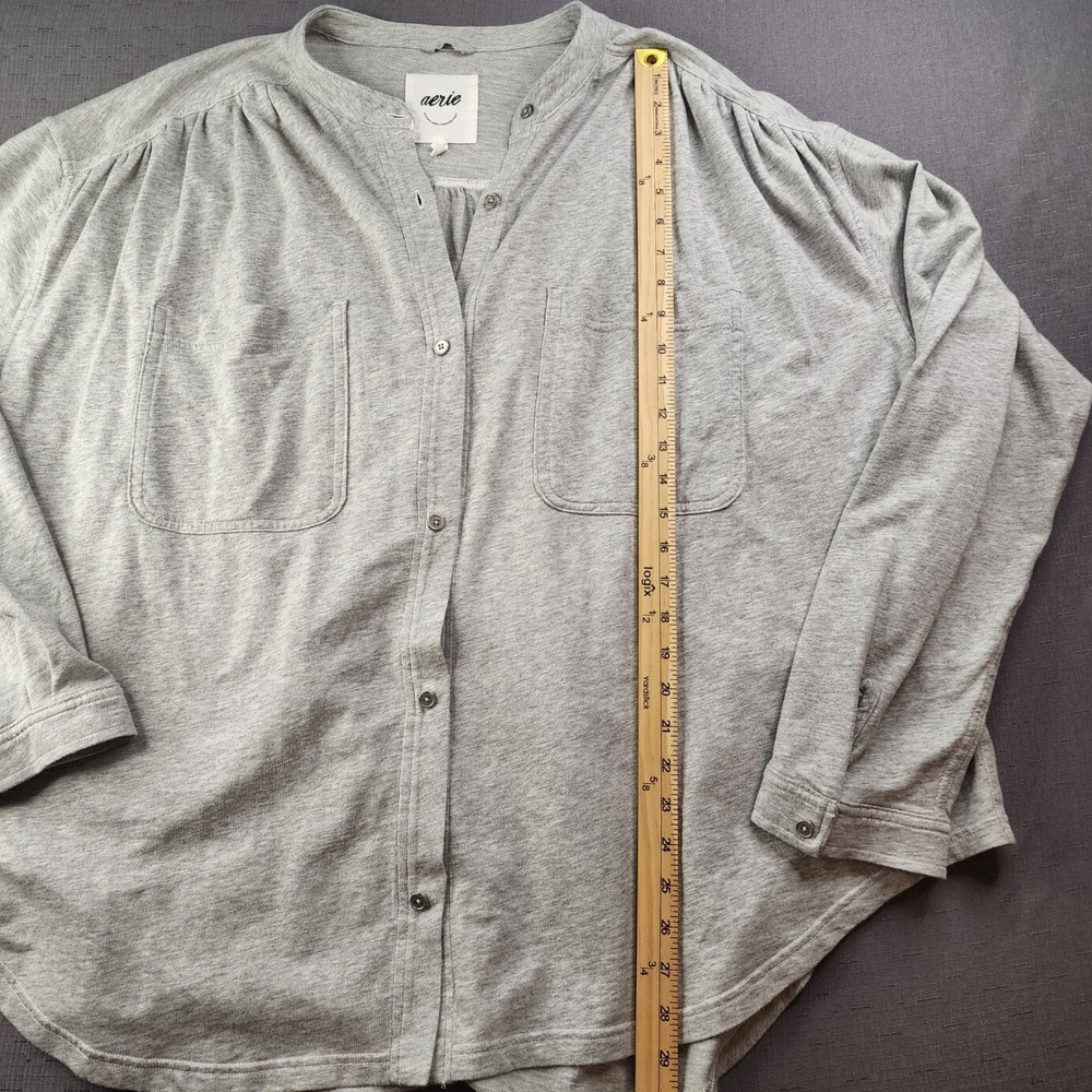 Aerie Adaptive Cardigan Magnetic Snaps Oversized XL Grey Heather Cozy Knit Top - Picture 7 of 14